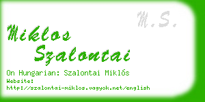 miklos szalontai business card